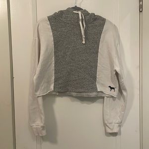 Cropped VS PINK color block sweatshirt